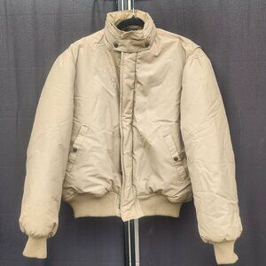 Carl Michael's Hong Kong Khaki Puffer Bomber Jacket Ribbed Collar Cuffs Hem 42